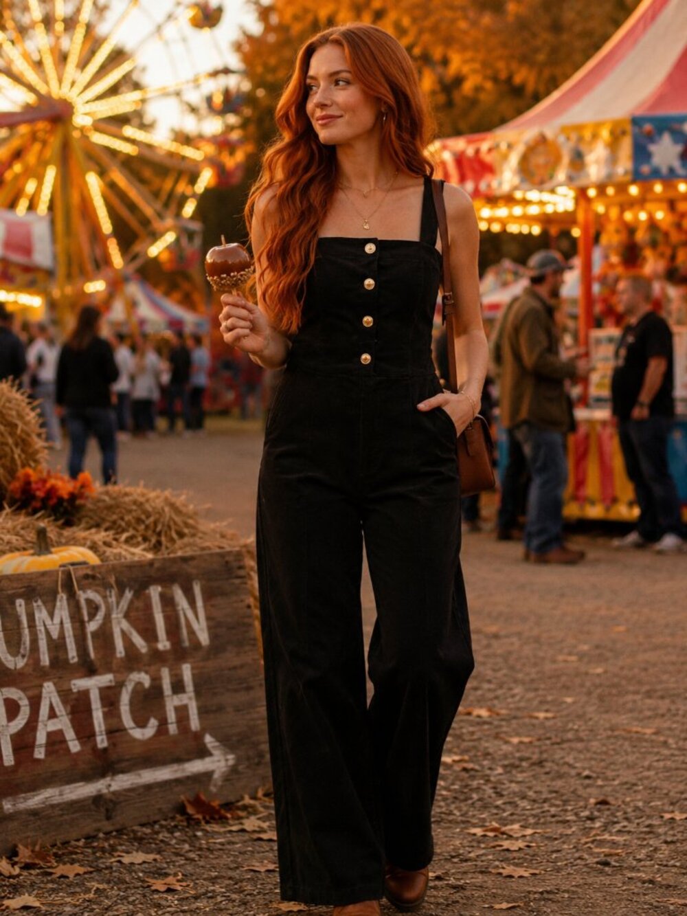 Jade by Jane Black Wide Leg Velvet Jumpsuit Gold Button Detail – Size Large NWOT